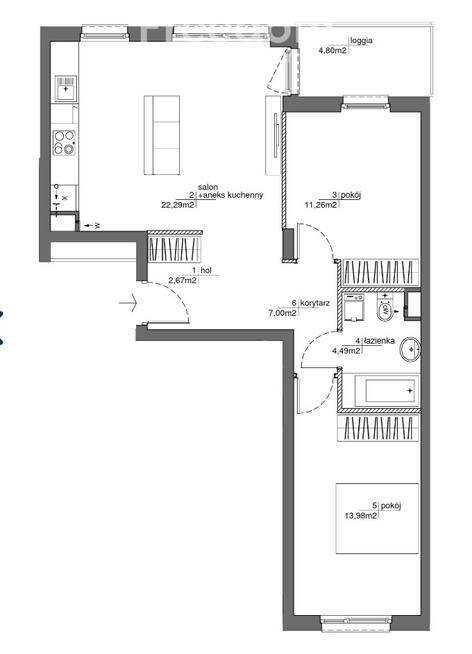 Nowe mieszkanie 3 pokojowe - harmonogram 20/80