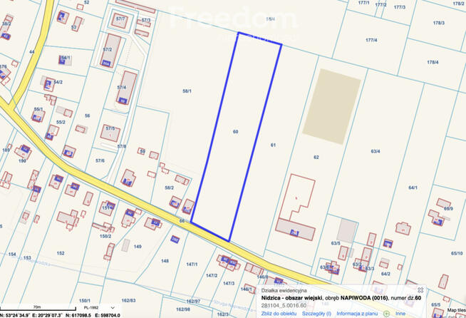 Działka poza miastem z warunkami zabudowy