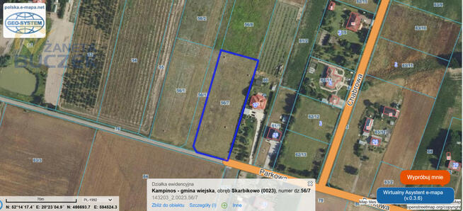 Działka budowlana Skarbikowo gm. Kampinos,