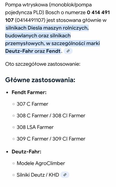 Pompa wtryskowa Bosch 0414 491 107