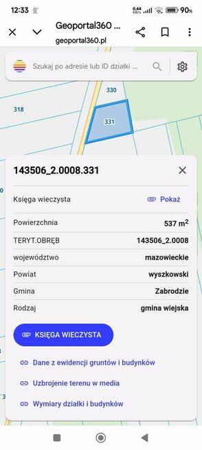 Sprzedam działkę rolno - budowlaną