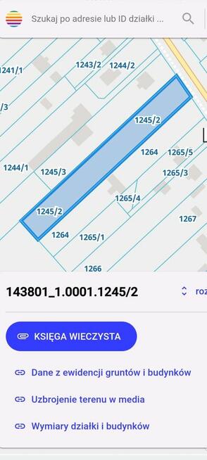 Działka Inwestycyjna pow.3569m szer.22m Żyrardów.