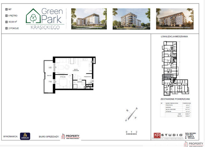 GREEN PARK, mieszkania 30-90m2, Krasickiego,Dębica