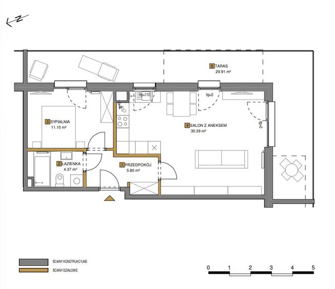 Nowe 2 pokoje, 51 m2 Rondo Daszyńskiego taras 30m2