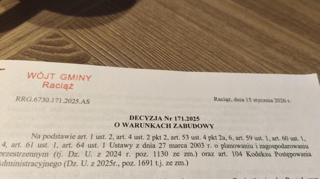 Działka z WZ 90km od Warszawy-Płońsk-Płock-Raciąż