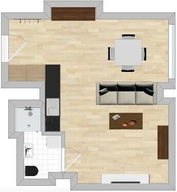 Św. Benedykta 9, Podgórze, jasna kawalerka