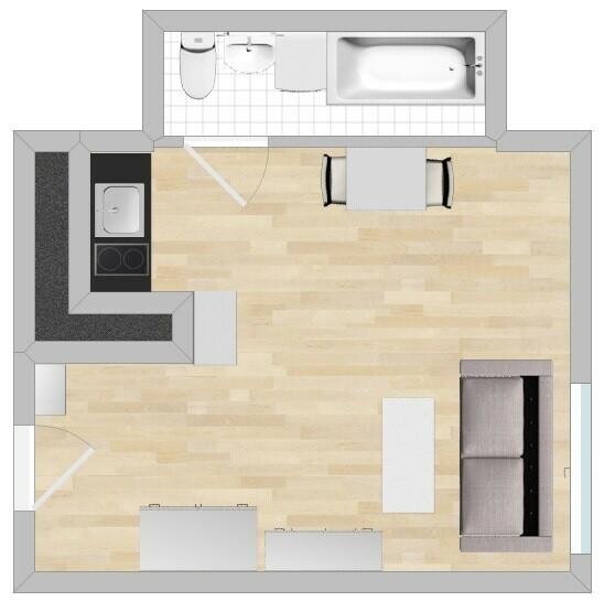 Św. Benedykta 9, Podgórze, jasna kawalerka