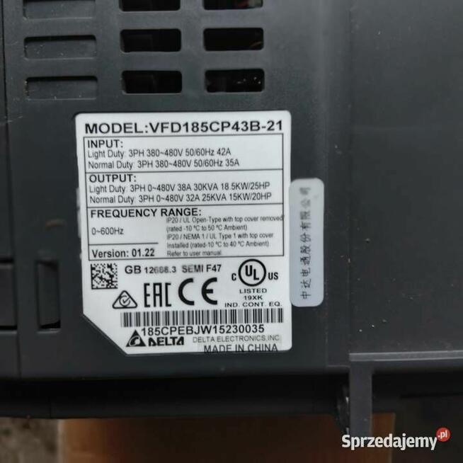 Falownik Delta VFD185CP43B-21