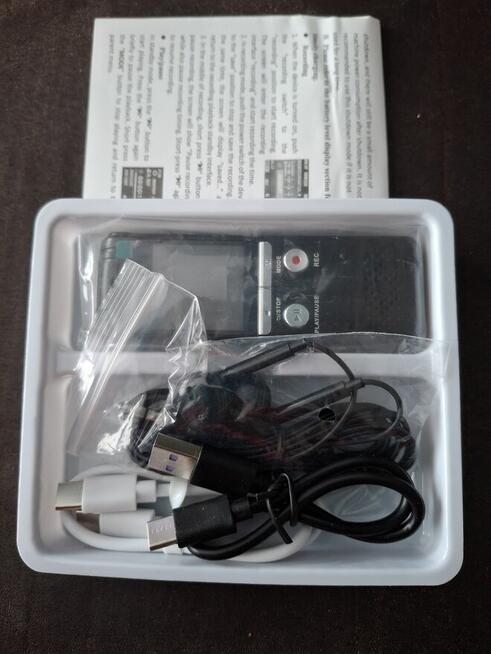 Nowy Dyktafon Cyfrowy 64GB | Aktywacja Głosem VOR | Zestaw