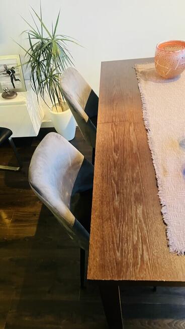 4 krzesła nowe welurowe szare