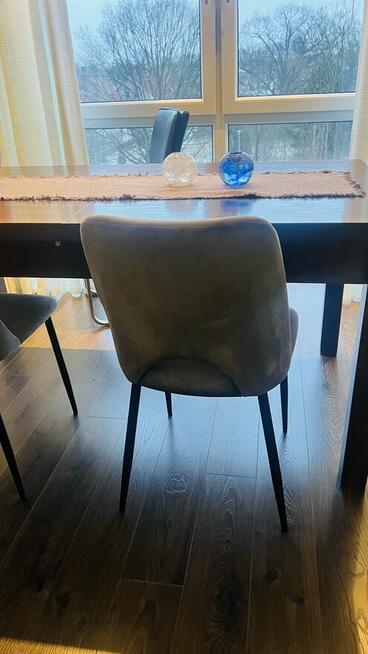 4 krzesła nowe welurowe szare