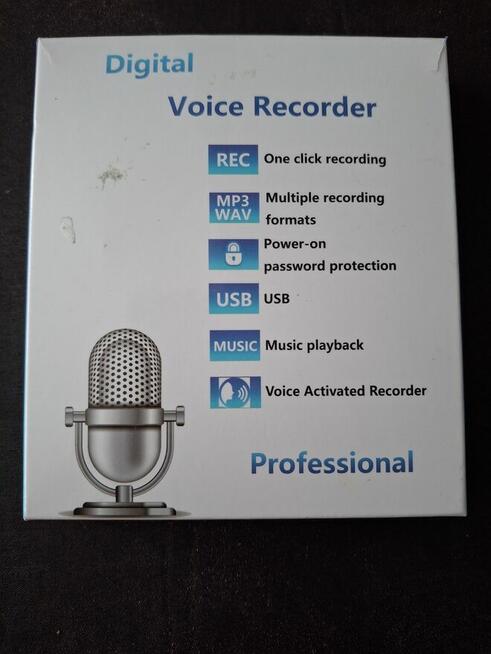 Nowy Dyktafon Cyfrowy 64GB | Aktywacja Głosem VOR | Zestaw