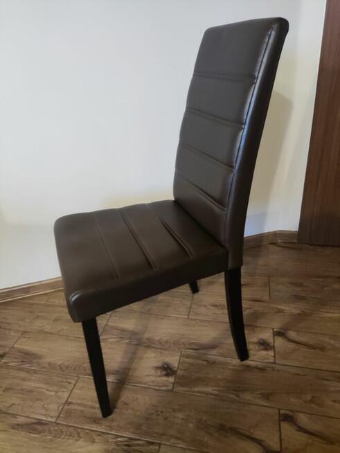 PARIS Stół rozkładany 160-210 ciemny brąz z krzesłami 6 szt.