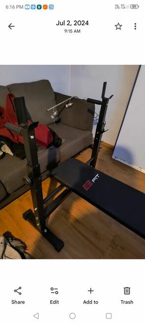 Ławka skos płaska 3w1pdnoszone łapki od stojaków pod sztangę