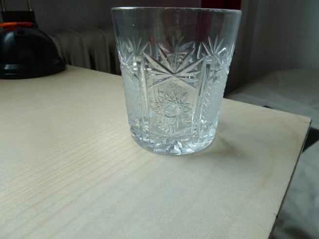 3 kryształowe, zdobione szklanki Zawiercie do drinków