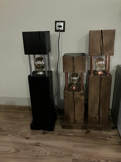 Lampa drewniana loft