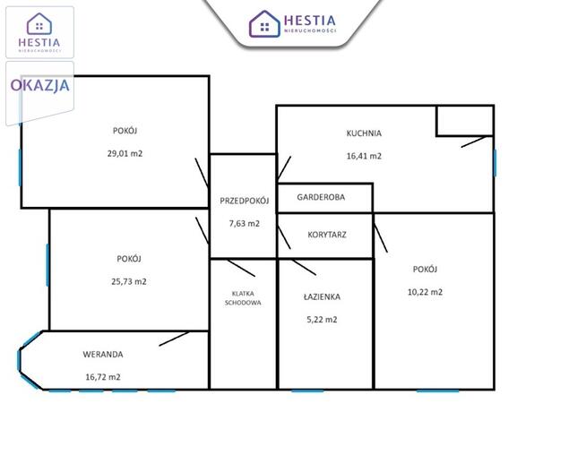 Duże 3 pokojowe mieszkanie na parterze.