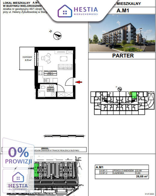 Osiedle Horyzont kawalerka z ogródkiem