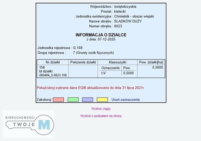 Działka rolna Śladków Duży Śladków Duży