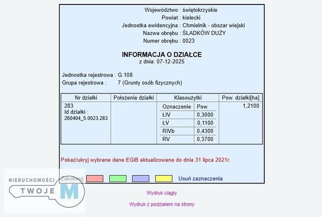 Działka rolna Śladków Duży Śladków Duży