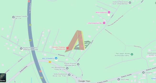 Działka budowlana Kryspinów gm. Liszki, Księcia Józefa