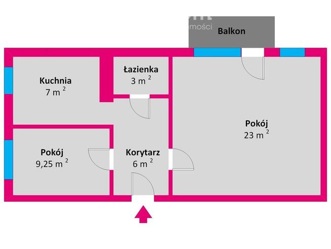 Nowe 2 pokoje po remoncie - al. Niepodległości