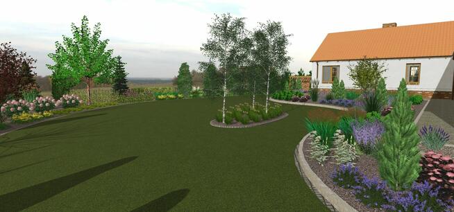 Projekt ogrodu, tarasu, przedogródka, Wizualizacje 3D