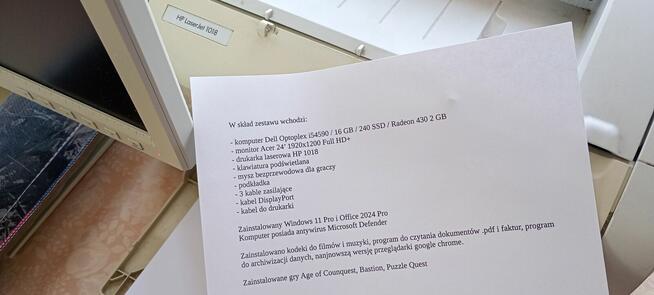 Zestaw komputer i5 16GB + monitor + drukarka Windows 11