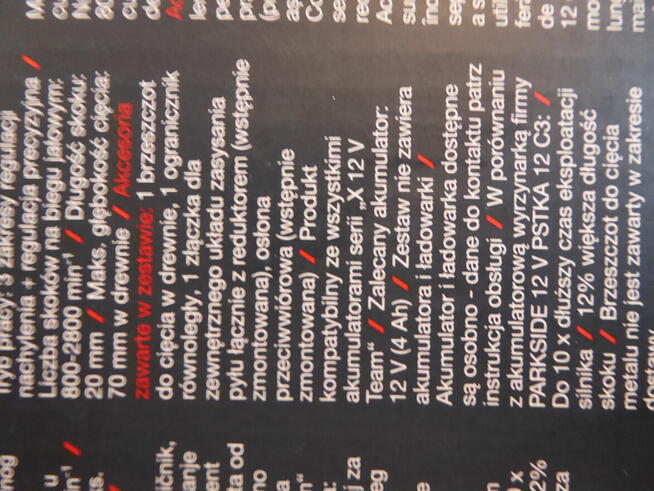 PARKSIDE PERFORMANCE PPSTKA 12 A1 z 2 aku 4Ah i 2Ah + ład.