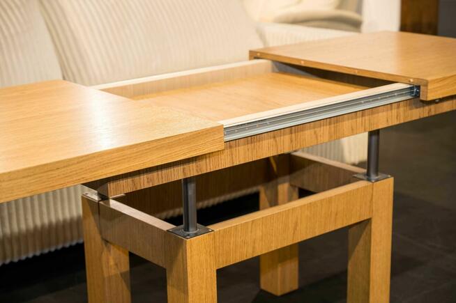 Ława Dębowa podnoszona-rozkładana 130x70+1x42cm