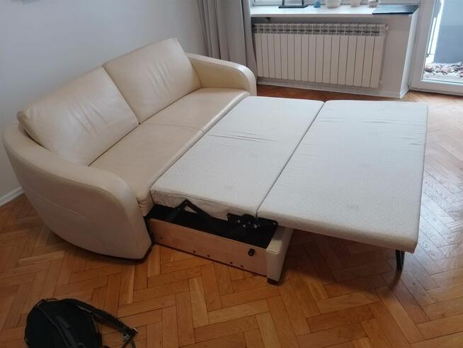 Kanapa KLER z funkcją spania skóra naturalna