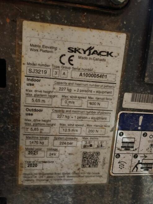 Podnośniki nożycowe SkyJack SJ3219 w pakiecie za 36 000 zł