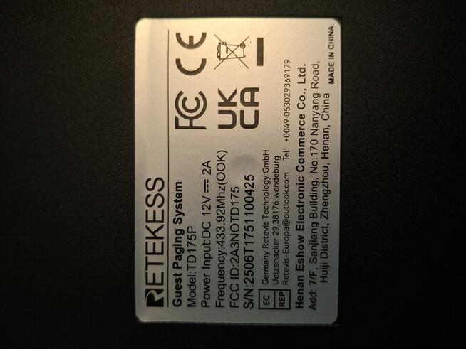 System Przywoławczy Retekess TD175P – Zestaw 30 Pagerów – NO