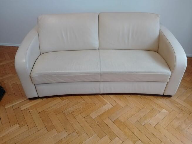 Kanapa KLER z funkcją spania skóra naturalna