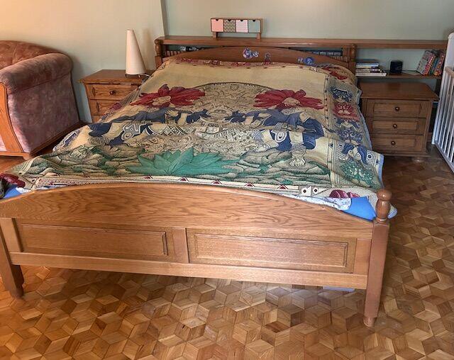 komplet mebli piękna dębowa sypialnia