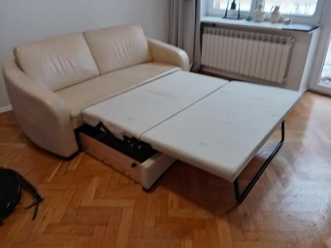 Kanapa KLER z funkcją spania skóra naturalna