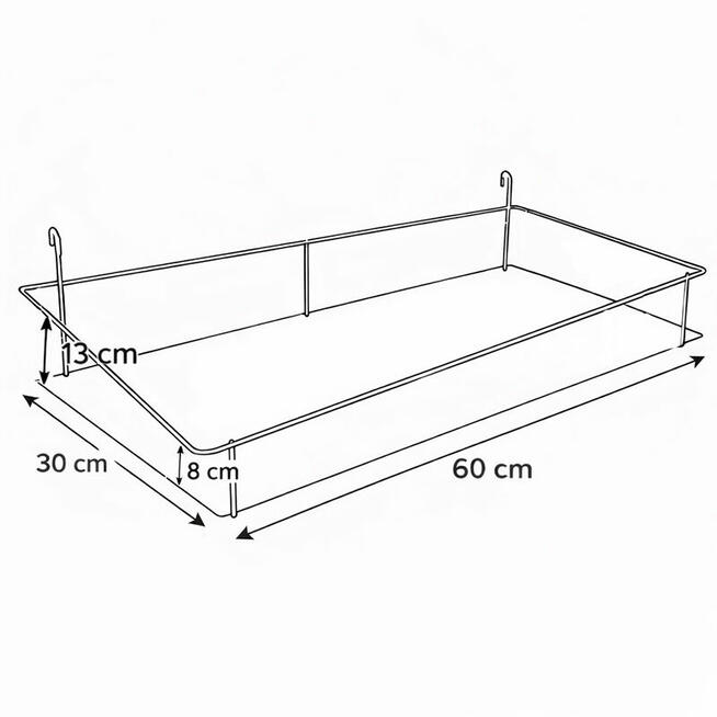 półka na kratę 60×30×13cm – Czarna