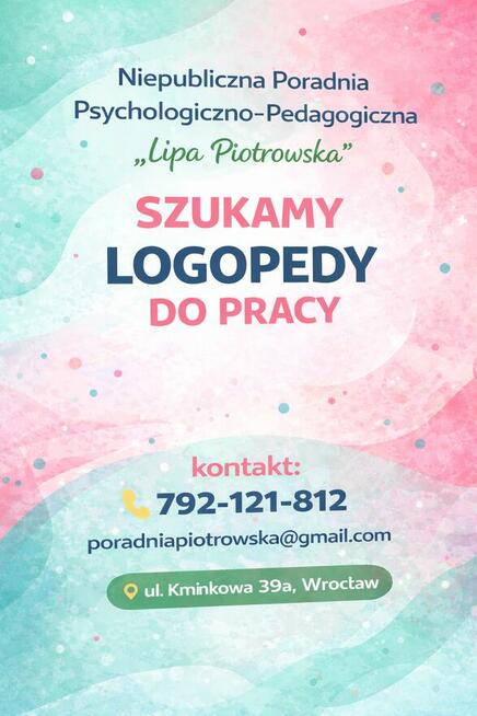 !!!Praca dla logopedy!!!