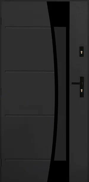 Drzwi stalowe 80/90 antracyt złoty dąb orzech