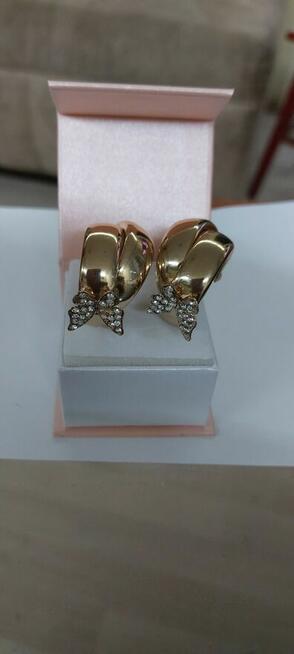 Kolczyki nowe szerokie z cyrkoniami