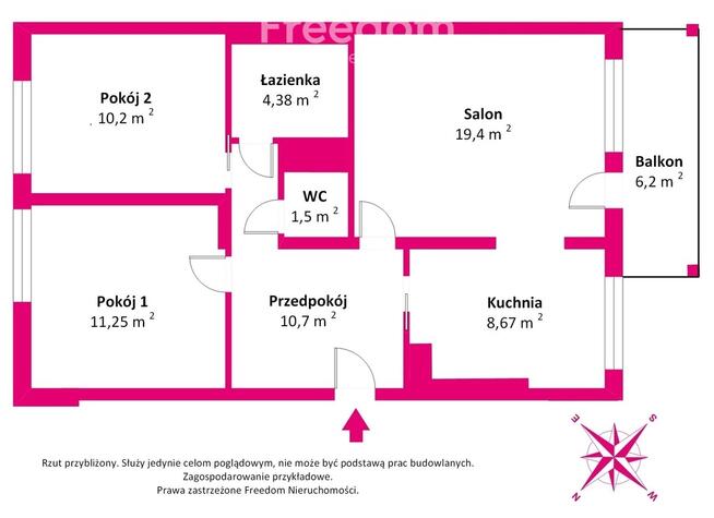 Rozkładowe 3-pokoje/Duży balkon/Klimatyzacja