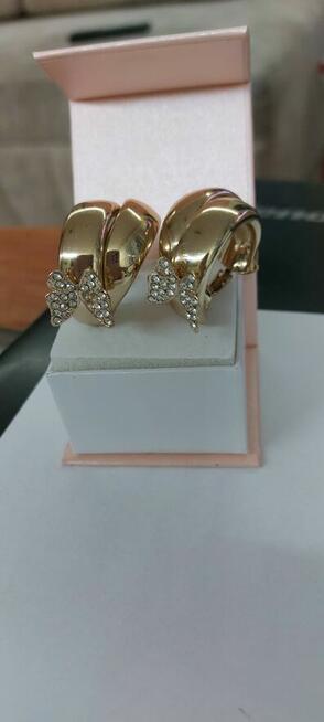 Kolczyki nowe szerokie z cyrkoniami