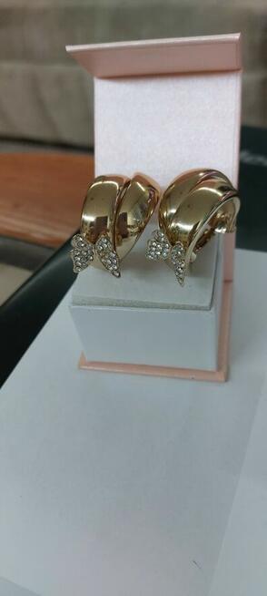 Kolczyki nowe szerokie z cyrkoniami