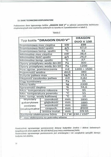 Używany piec, kocioł DRAGON DUO V 150 kW na ekogroszek
