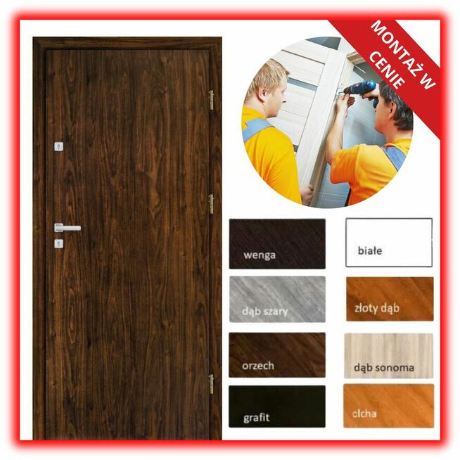 DRZWI ZEWNĘTRZNE ANTYWŁAMANIOWE Z MONTAŻEM