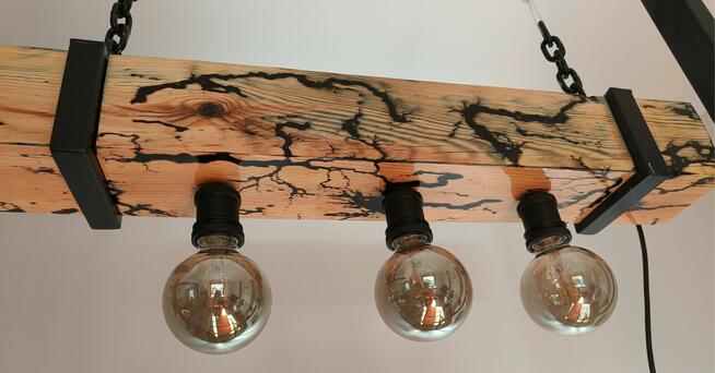 Lampy wiszącej w stylu loft / industrial, stylowa drewno+met