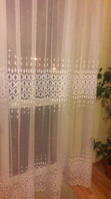 Firanka biała żakardowa trzy szlaki wys 250 x 850 szer