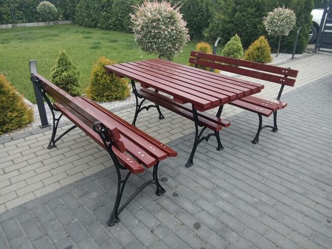 Meble ogrodowe 200 cm nogi żeliwne
