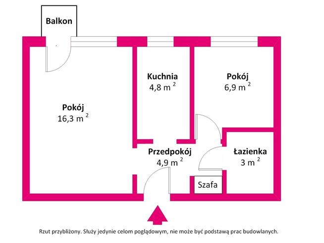 Wygodne mieszkanie dwupokojowe.