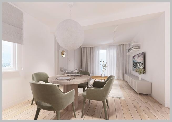 Nowe mieszkanie dwupoziomowe z widokiem na góry.